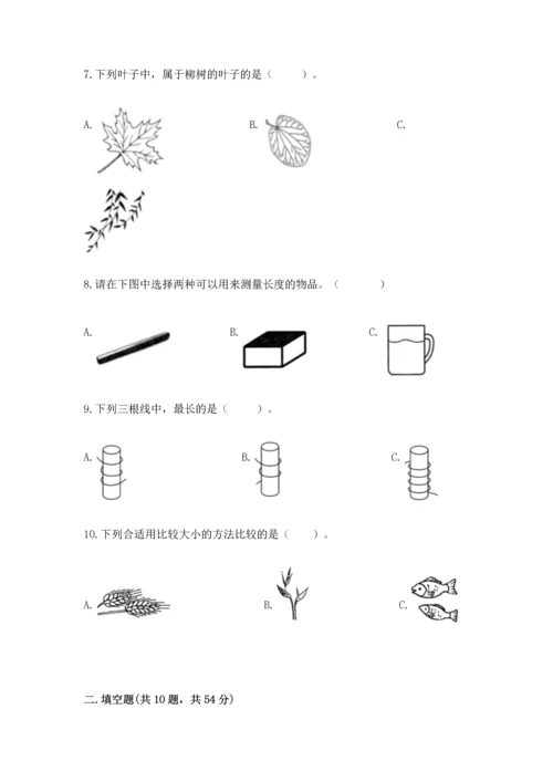 教科版一年级上册科学期末测试卷及下载答案.docx