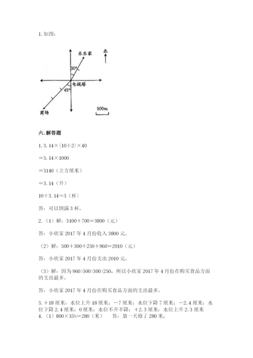 甘德县六年级下册数学期末测试卷（精选题）.docx