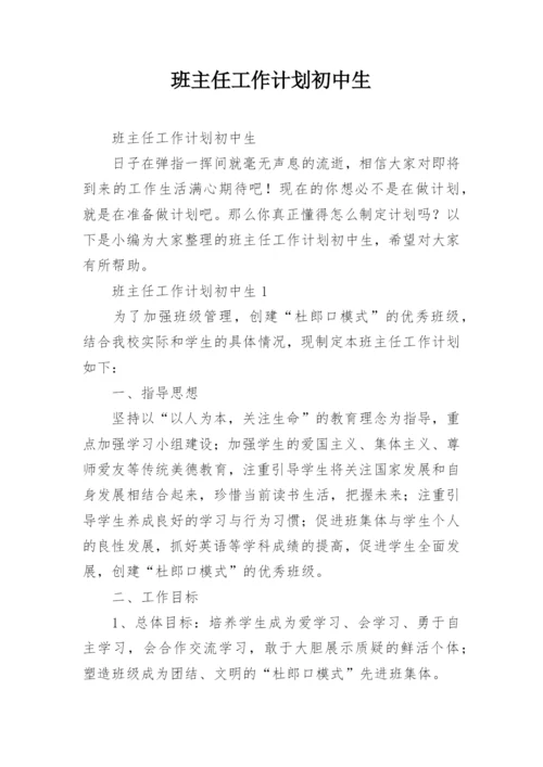 班主任工作计划初中生.docx