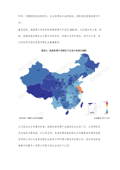 中国危废处理行业产业链现状及区域市场格局分析-华东地区危废处理企业较多.docx