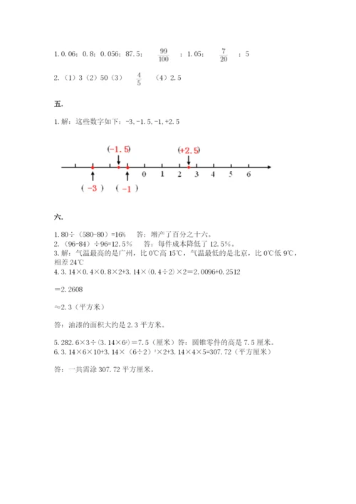 海南省【小升初】2023年小升初数学试卷及答案【新】.docx