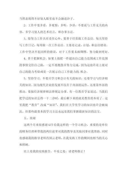 高校会计专业实践报告五篇.docx