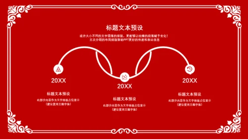 红色狗年剪纸风年终总结通用PPT模板