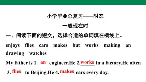 人教版(PEP)小学毕业总复习时态专项练习课件(共72张PPT)