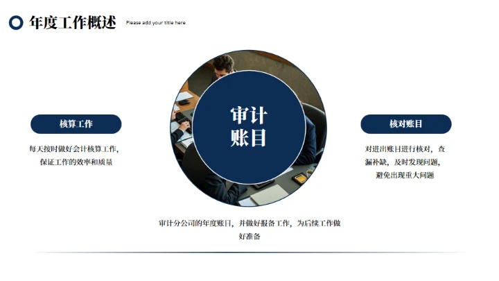深蓝色商务风公司个人年终总结通用PPT模板