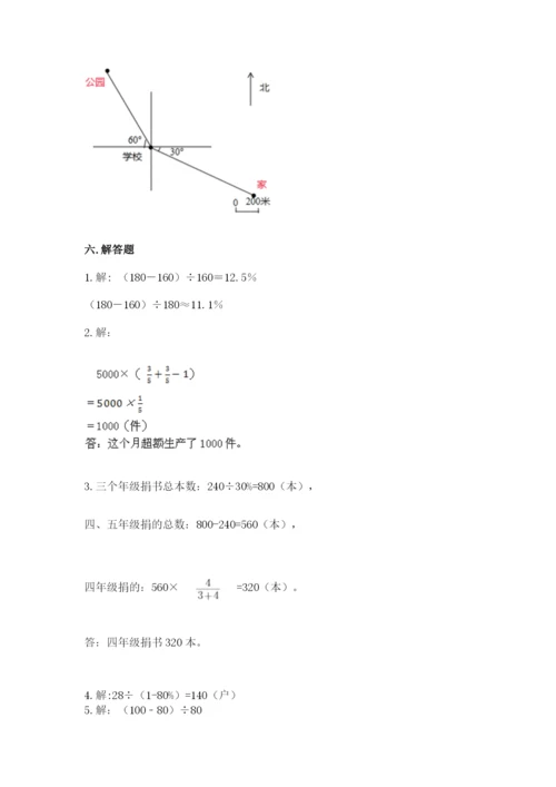 小学数学六年级上册期末测试卷及参考答案【培优】.docx