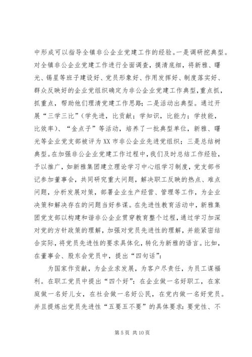乡镇年度非公党建工作总结暨工作安排.docx