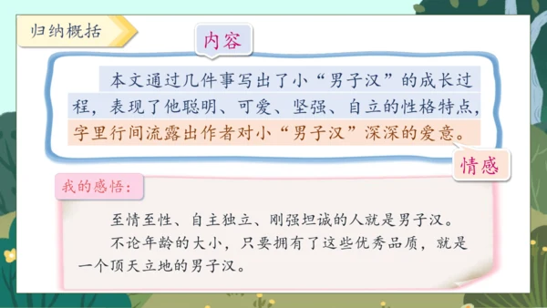 【核心素养】部编版语文四年级下册-20.我们家的男子汉（课件）