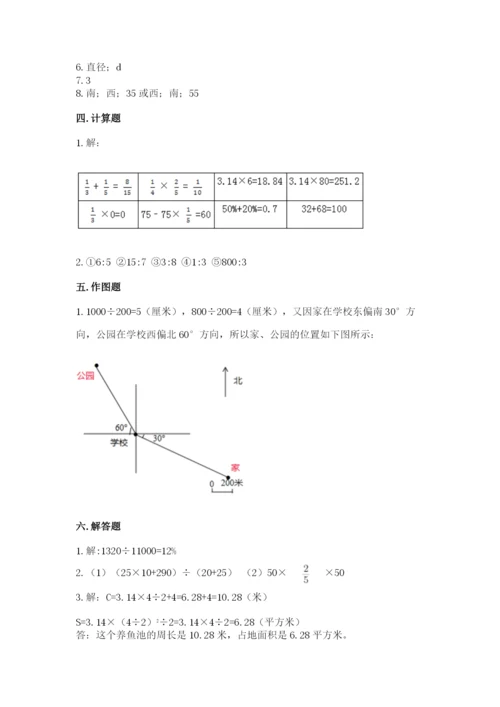 小学数学六年级上册期末测试卷及参考答案（典型题）.docx