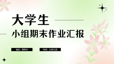 大学生小组期末作业汇报通用PPT模板