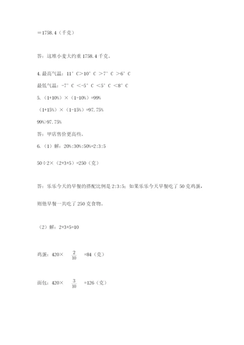 小学六年级数学摸底考试题【精选题】.docx