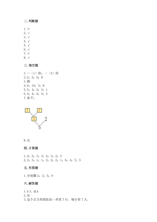 人教版一年级上册数学期中测试卷附完整答案（网校专用）.docx