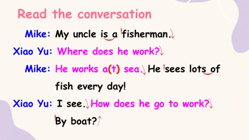 Unit 5 What does he do? PB Let's talk 课件+素材(共32张PP