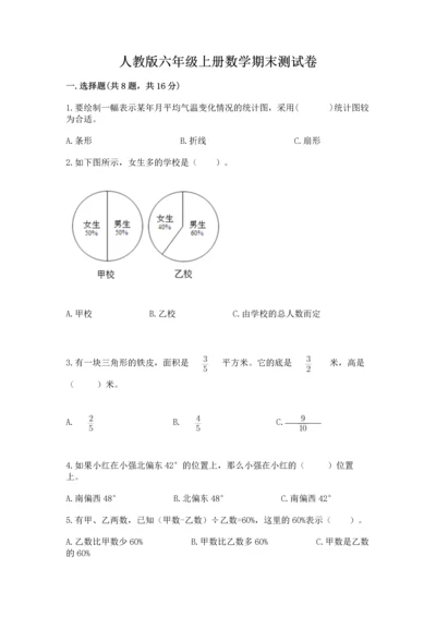 人教版六年级上册数学期末测试卷精品【精选题】.docx