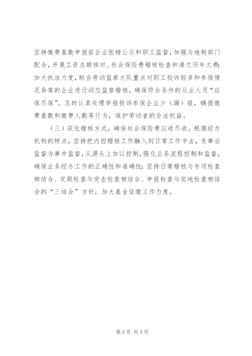 县社会保险稽核工作汇报.docx