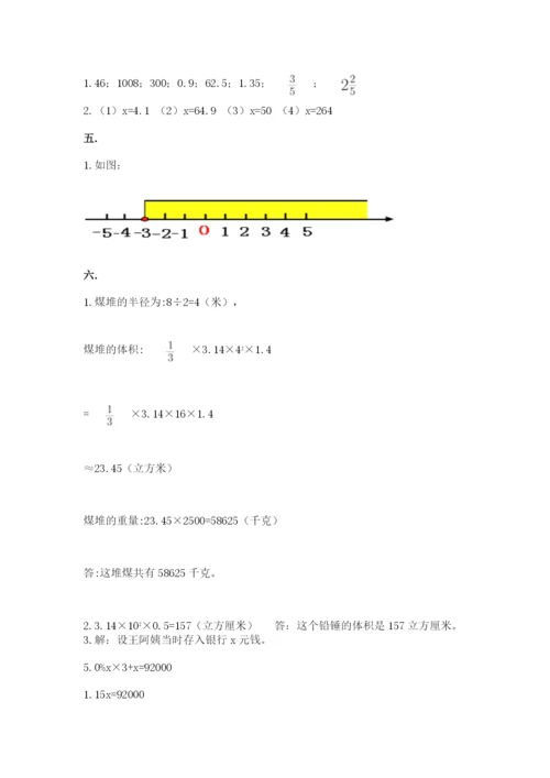 苏教版数学六年级下册试题期末模拟检测卷含答案（满分必刷）.docx