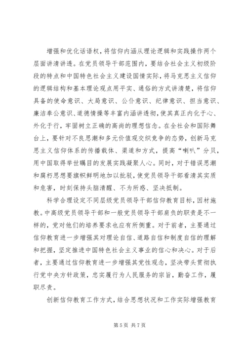 新时期加强党员领导干部信仰建设的思考.docx