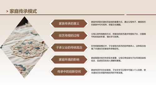 棕色中国风非遗技艺与精神的传承PPT模板