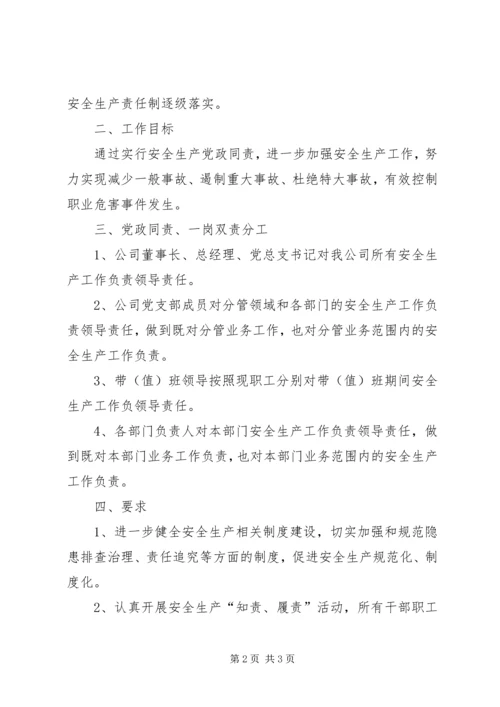 安全生产“党政同责、一岗双责、齐抓共管”监督管理办法 (3).docx