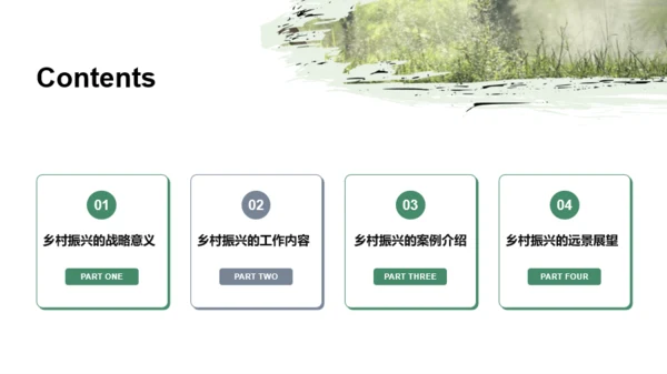 绿色简约风乡村振兴工作总结汇报PPT模板