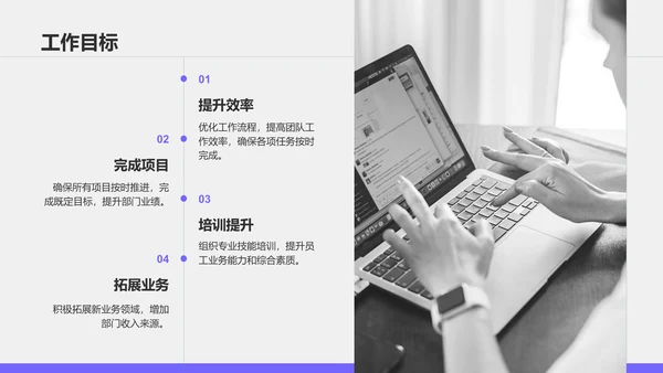 紫色商务风部门月度例会总结PPT模板