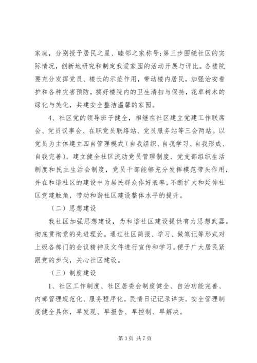 和谐社区建设自查报告范文.docx