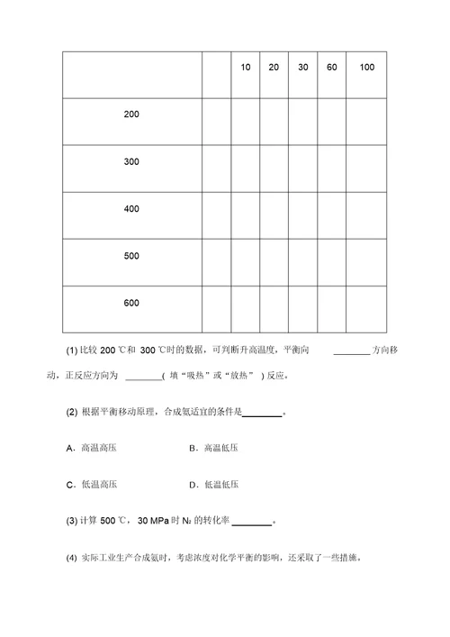 学年高中化学选修四鲁科版练习第节化学反应条件的优化工业合成氨含解析