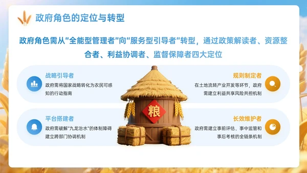 蓝黄色3D关于共谱乡村发展壮阔宏篇PPT模板