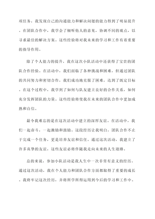 参加小队活动的感言