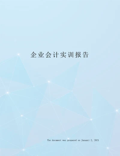 企业会计实训报告