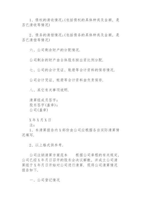 公司注销清算方案范本.docx