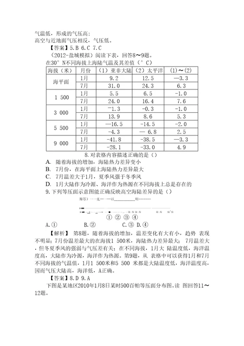 热力环流附答案