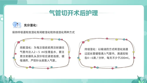 绿色卡通气管切开病人的护理PPT模板宣传PPT动态PPT