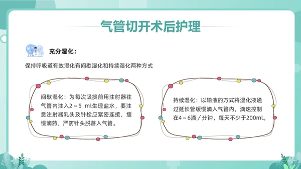 绿色卡通气管切开病人的护理PPT模板宣传PPT动态PPT