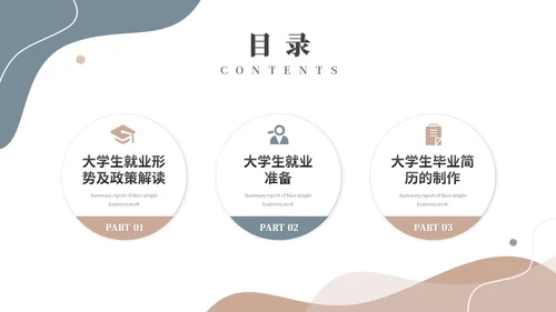 简约莫兰迪风大学生就业指导培训ppt模板