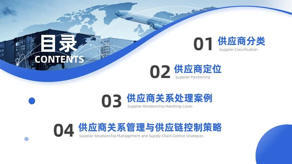蓝色商务风企业实拍PPT模板供应商关系管理