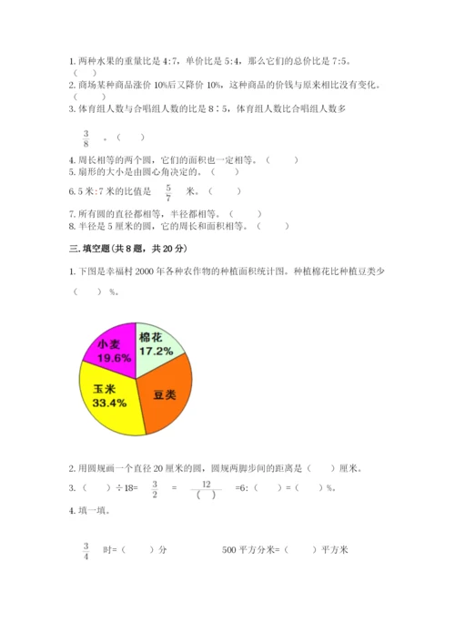 小学六年级上册数学期末测试卷（考试直接用）word版.docx