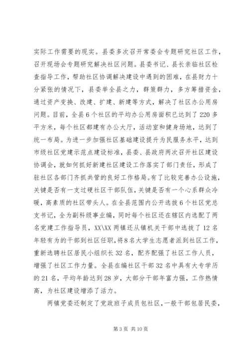 县社区建设工作汇报材料.docx