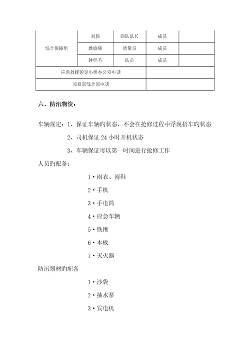 汛期应急全新预案样本