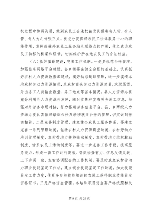 副县长在全县农村人力资源开发工作会议上的讲话.docx