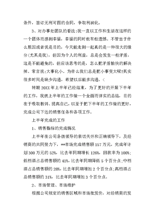 促销员个人半年度工作总结三篇