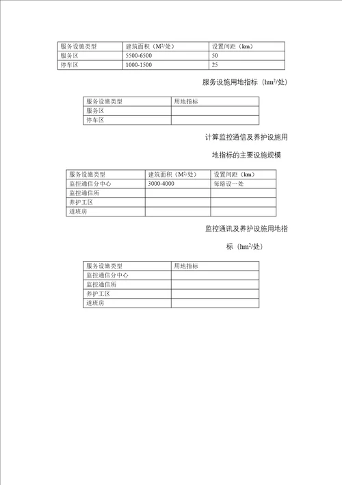 公路建设项目用地指标