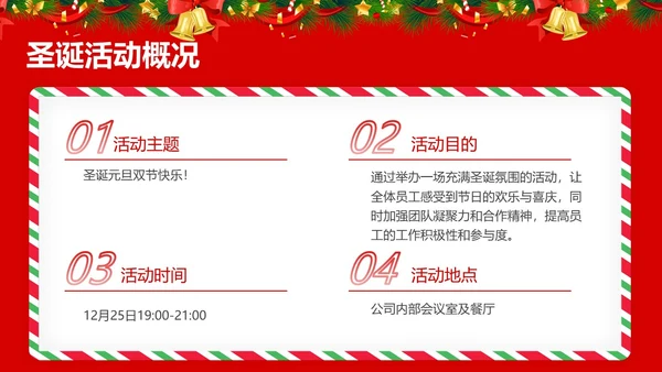 红色简约风圣诞节活动策划圣诞元旦双旦节日活动PPT模版