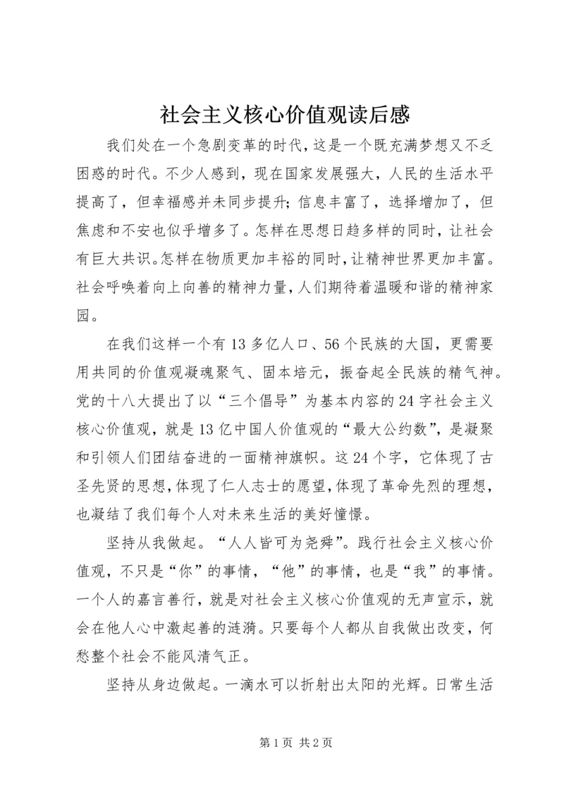 社会主义核心价值观读后感.docx