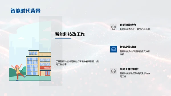 AI办公效率提升讲座，蓝色背景通用PPT模板