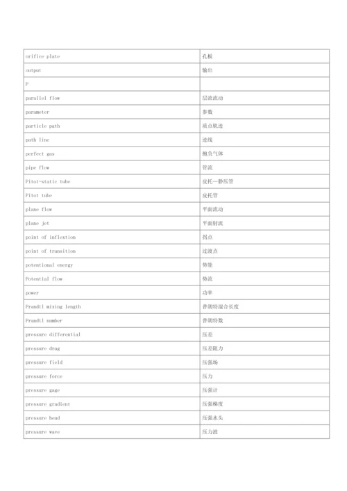 工程流体力学中英翻译.docx