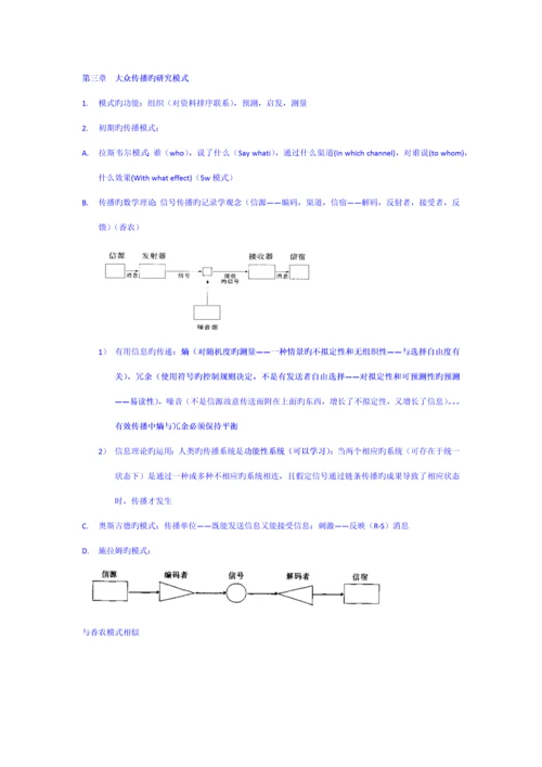 传播理论起源方法与应用第四版考研重点专业笔记.docx