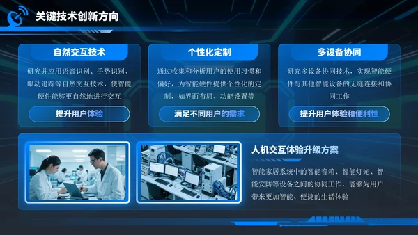蓝色科技风电子科技产品创新与质量提升项目方案PPT模板