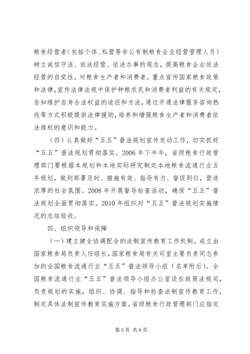 粮食系统五五普法宣传教育规划 (2).docx