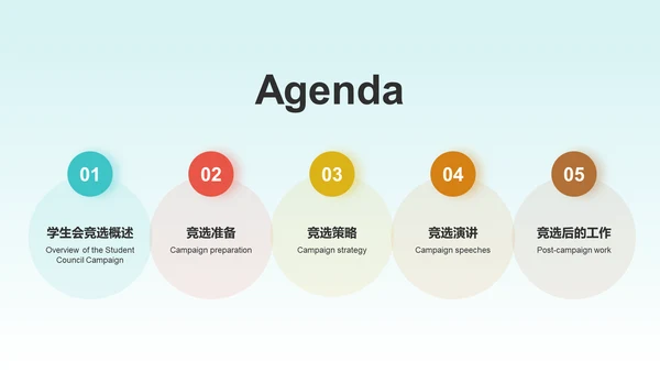 蓝色几何风学生会竞选PPT模板